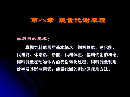 动物营养学能量代谢