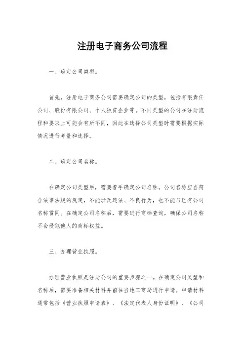 注册电子商务公司流程
