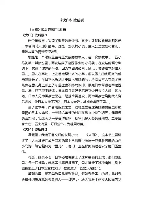 《火印》读后感