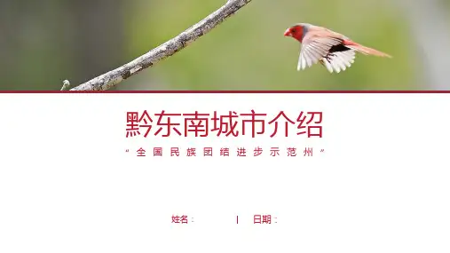 黔东南介绍-黔东南简介PPT(经典版)