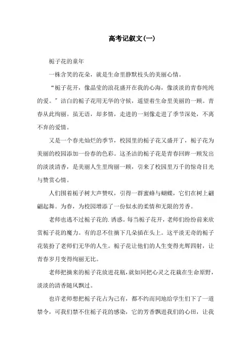 高考满分作文记叙文精选5篇精选