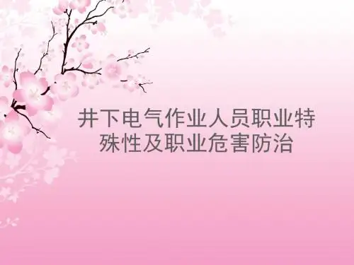 煤矿特殊工种培训教材第二章 井下电气作业作业人员职业特殊性及职业危害防治