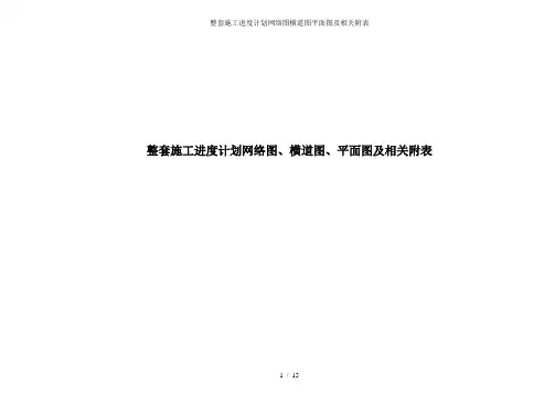 整套施工进度计划网络图横道图平面图及相关附表