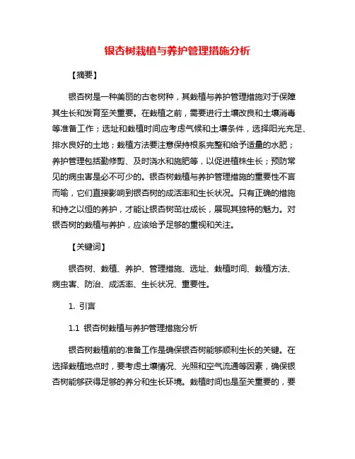 银杏树栽植与养护管理措施分析