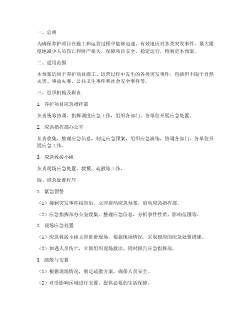 养护项目应急预案
