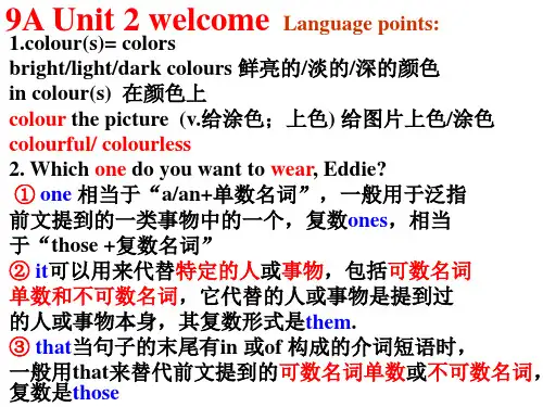 译林版牛津英语 9A unit2 单元知识详细讲解