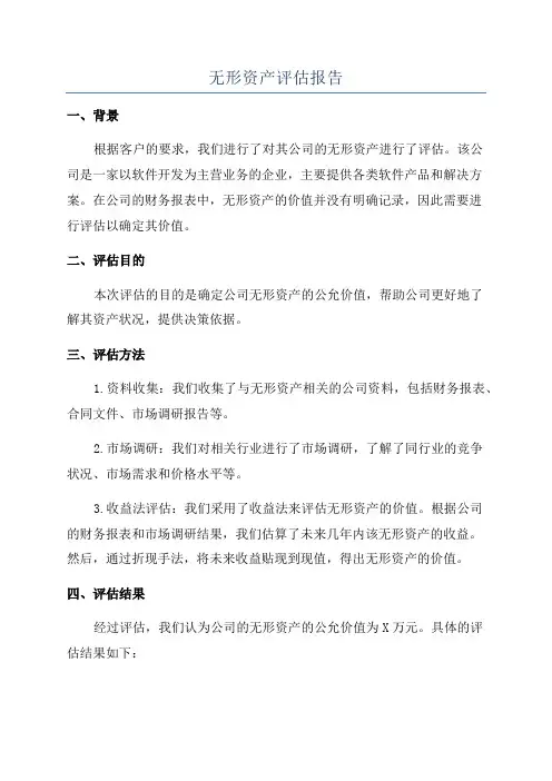 无形资产评估报告
