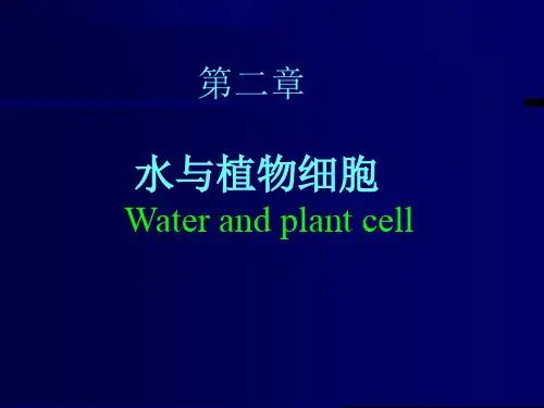 植物生理学第二、三章