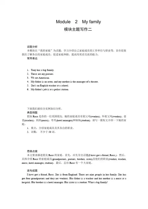 七年级英语上册(外研版)素材 Module.2 模块主题写作二