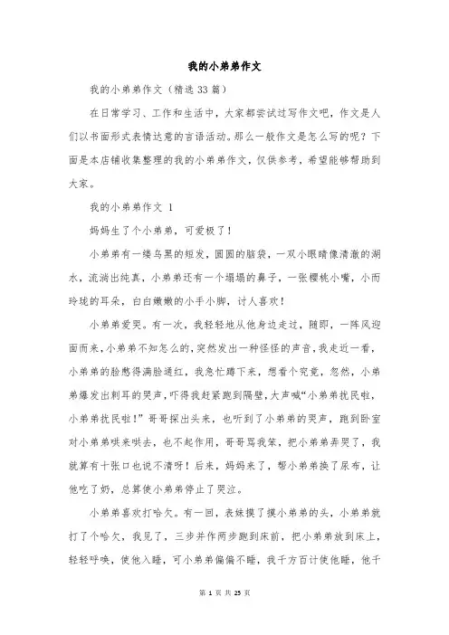 我的小弟弟作文