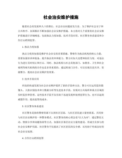 社会治安维护措施