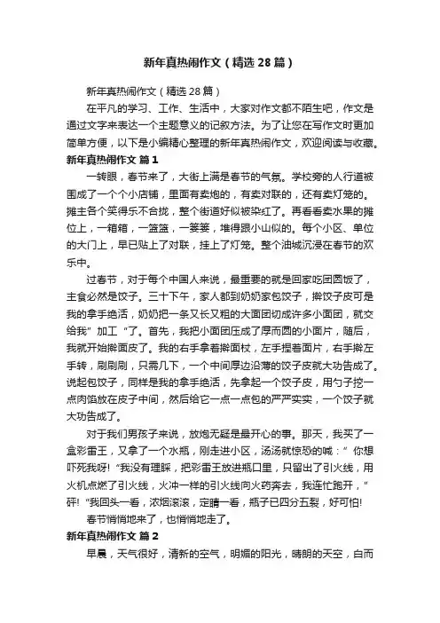 新年真热闹作文（精选28篇）