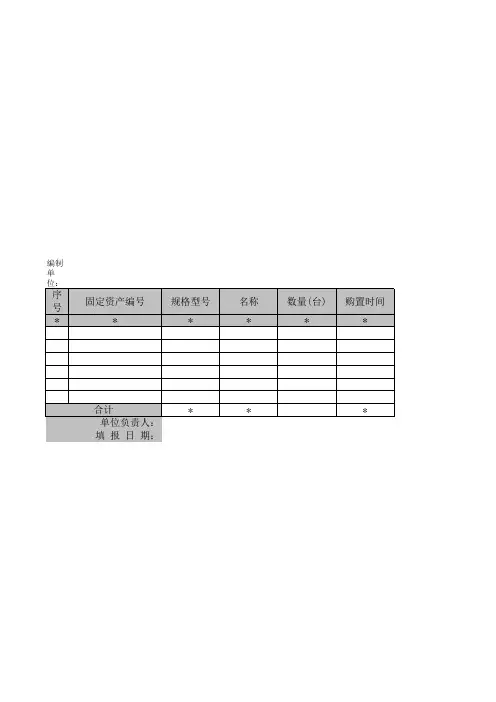 机器设备类固定资产清查明细表 表格 XLS格式 