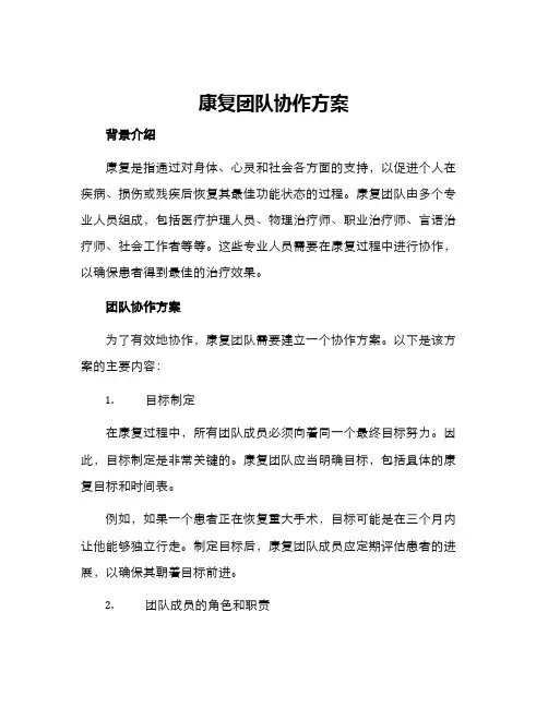 康复团队协作方案