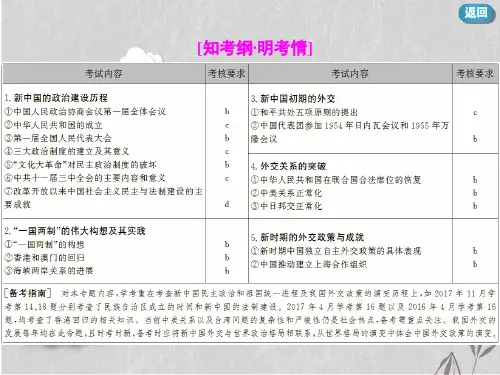 现代中国的政治建设与祖国统一及对外关系