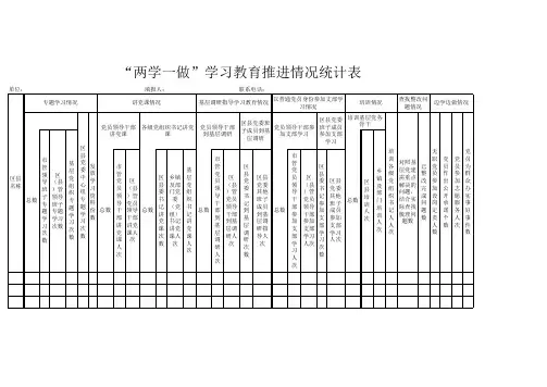两学一做学习教育推进情况统计表
