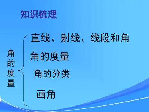人教版四年级数学上册第三单元角的度量整理复习