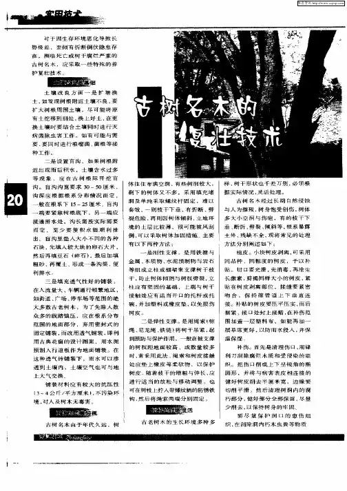 古树名木的复壮技术