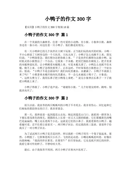 小鸭子的作文300字