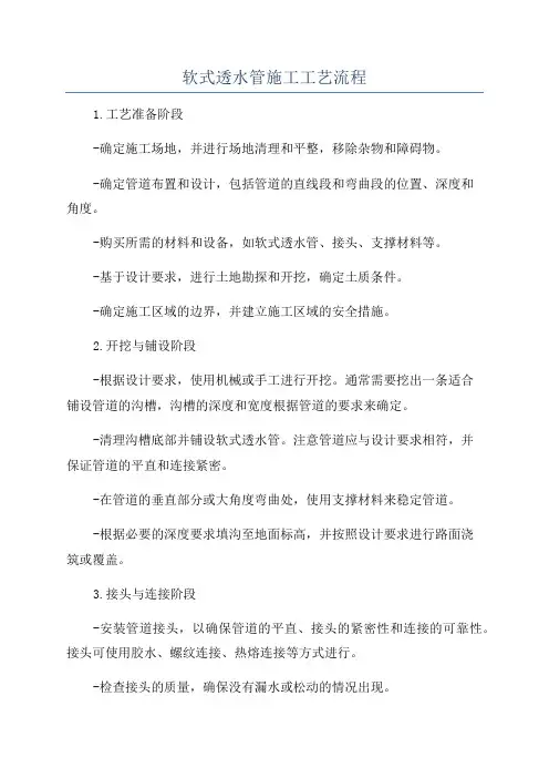 软式透水管施工工艺流程