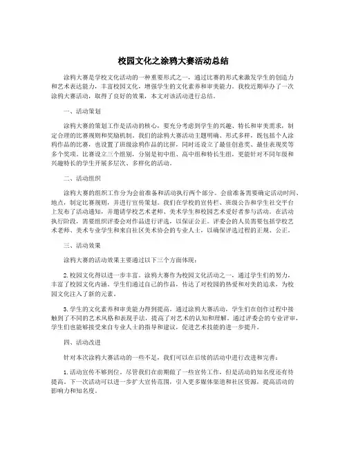 校园文化之涂鸦大赛活动总结