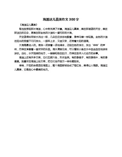 海滩这儿真美作文300字