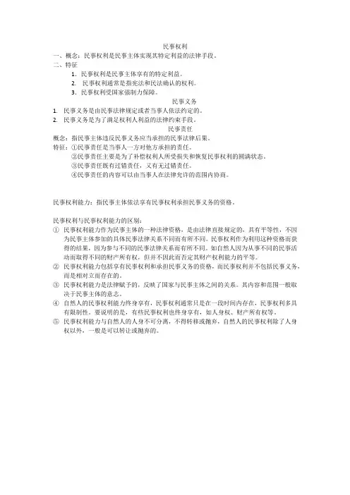 民事权利、义务、责任