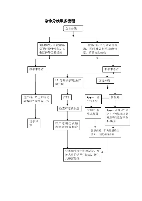 急诊分娩服务流程