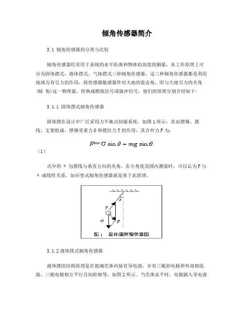 倾角传感器说明