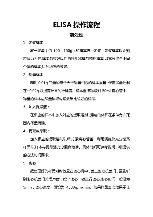 ELISA操作流程