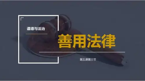 人教部编版八年级道德与法治上册5.3《善用法律》精品课件(含视频)