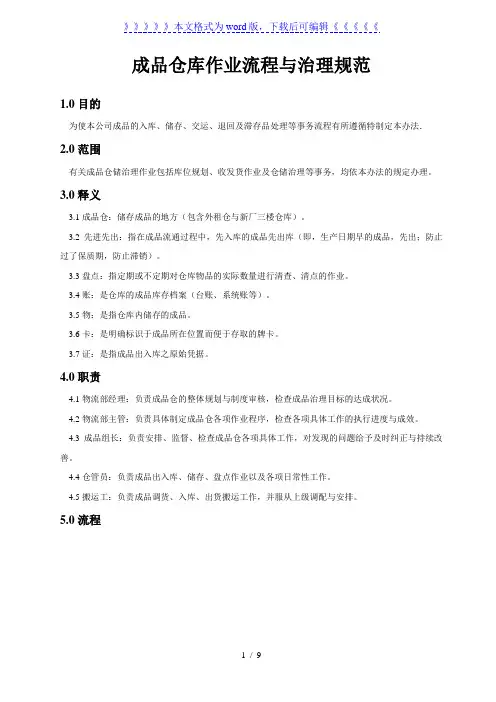 成品仓库作业流程与管理规范,成品入库与出库管理流程图 - 成品仓库