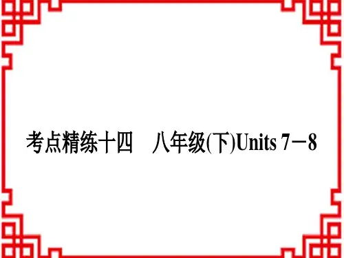 中考英语人教版 教材系统复习 16 考点精练十四 八年级(下)Units 7-8