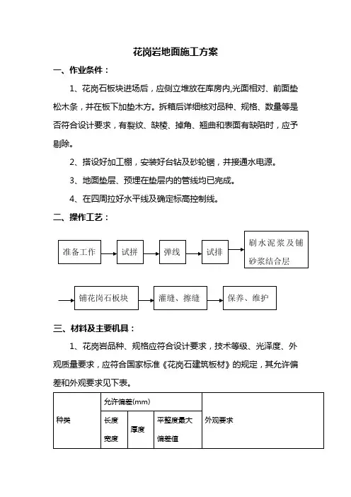 花岗岩地面施工方案