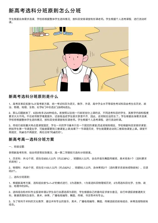 新高考选科分班原则怎么分班