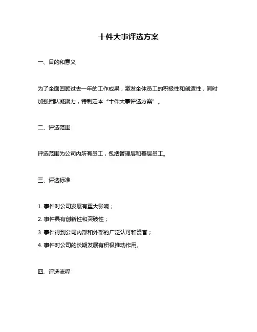 十件大事评选方案