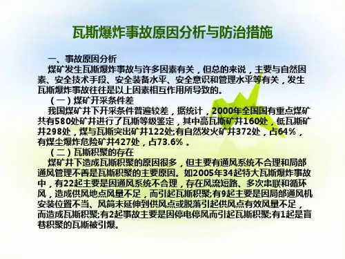 瓦斯矿井瓦斯事故原因分析及