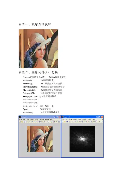 数字信号处理图像实验