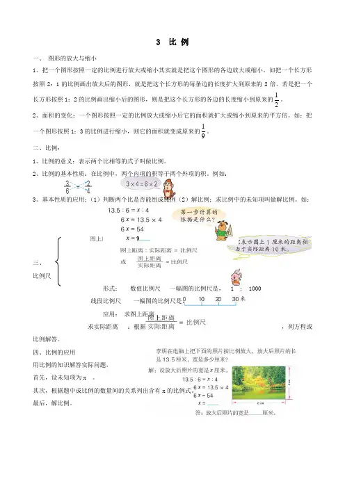 六年级数学下册教材梳理数与代数3比例新人教版