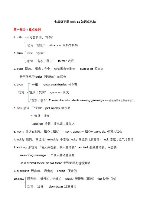 人教版七年级下册 Unit 11知识点总结