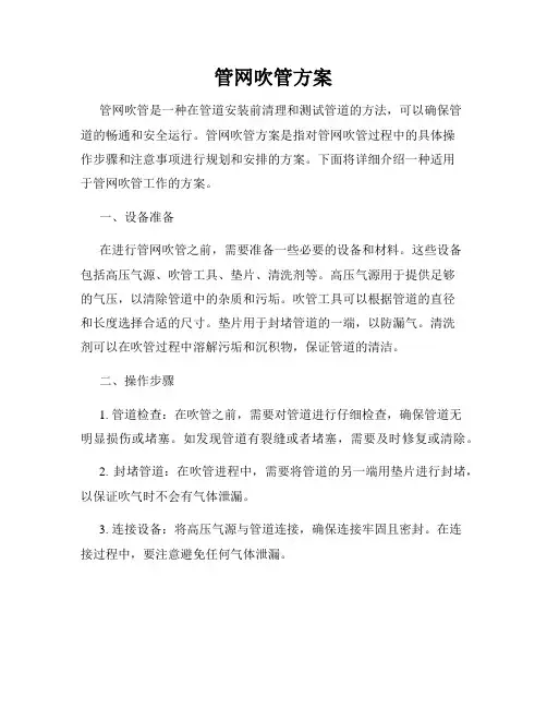 管网吹管方案