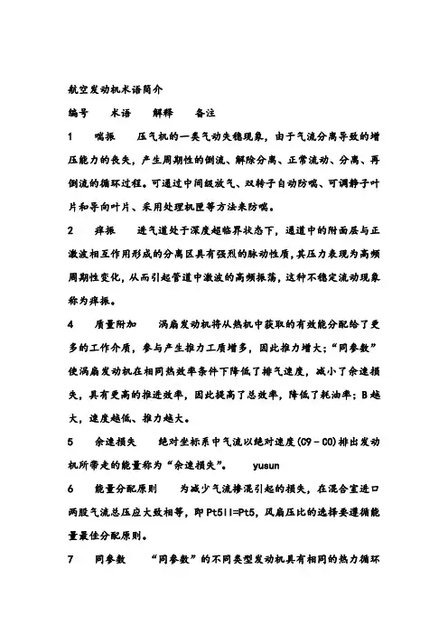 航空发动机术语简介