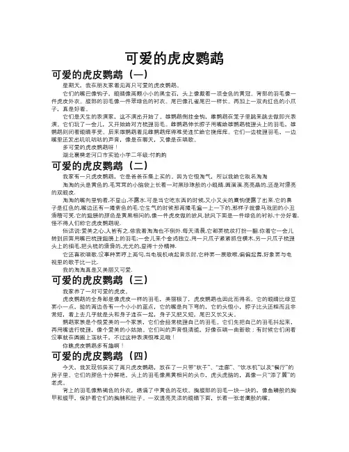 可爱的虎皮鹦鹉作文共九篇