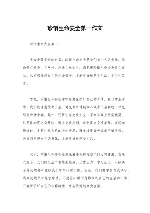 珍惜生命安全第一作文
