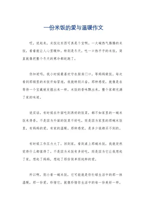 一份米饭的爱与温暖作文