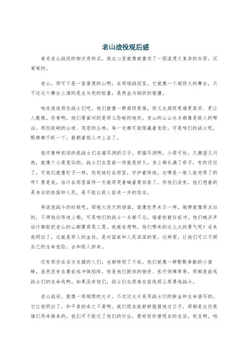 老山战役观后感