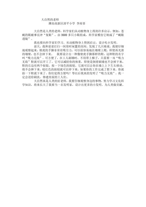 大自然的启示  作文