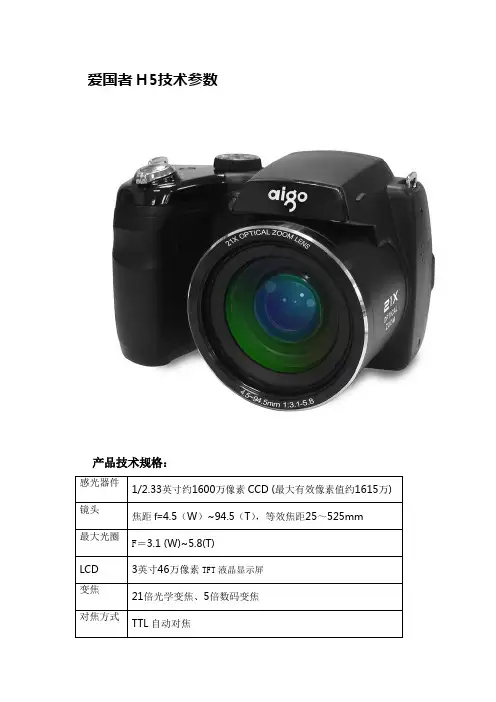 爱国者H5技术参数
