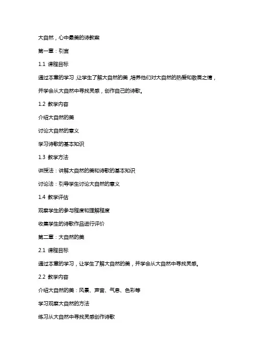大自然,心中最美的诗教案