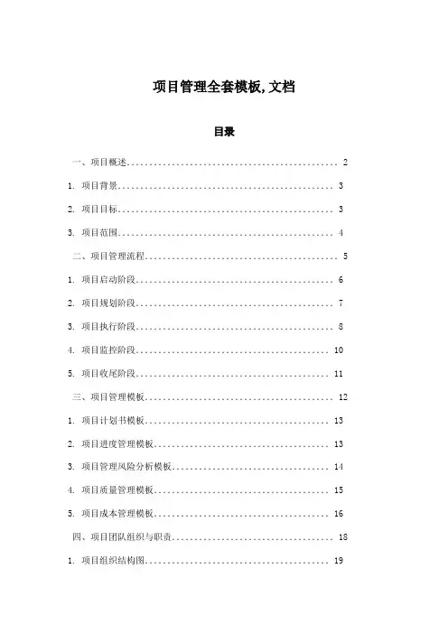 项目管理全套模板,文档